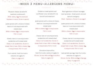 Week Three Allergens Menu Image